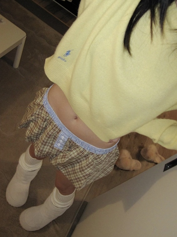 Clashing Color Elastic Waist Bubble Shorts Skirt-Blackpink Jennie