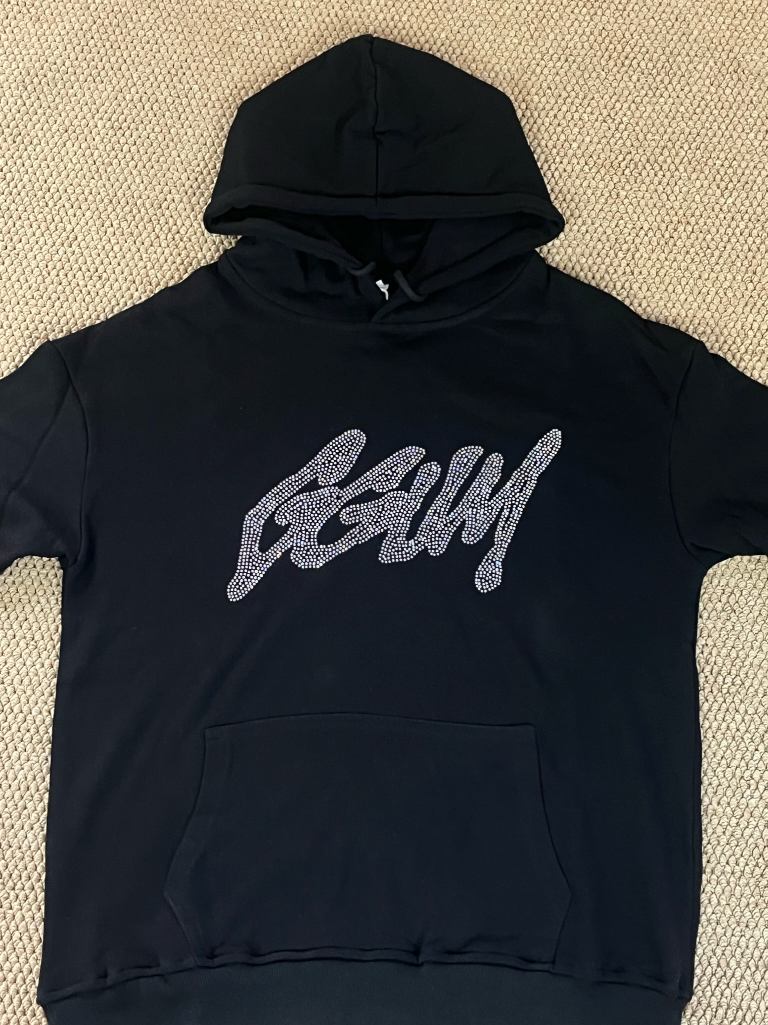 TXT Yeonjun-Black GGUM Rhinestone inspired Hoodie