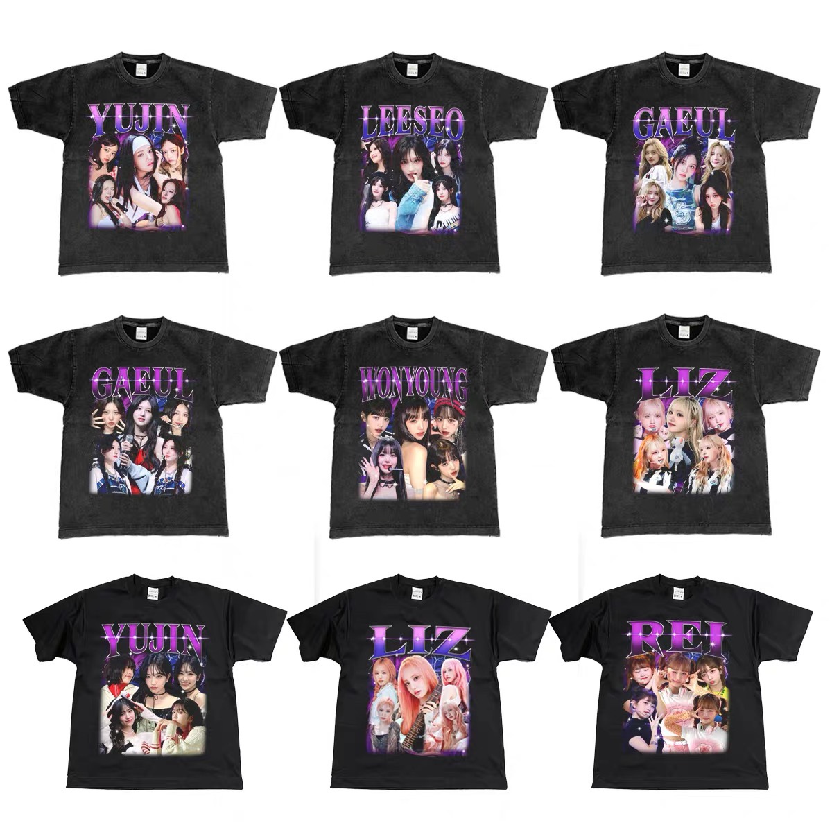 IVE Custom Member Printed Retro Washed T-Shirt