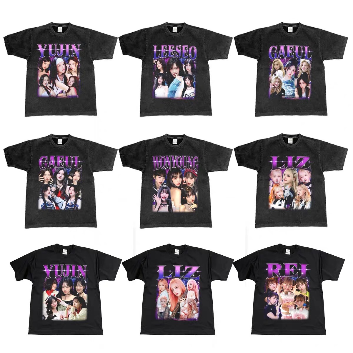 IVE Custom Member Printed Retro Washed T-Shirt