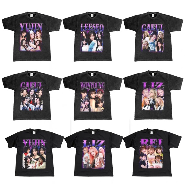 IVE Custom Member Printed Retro Washed T-Shirt