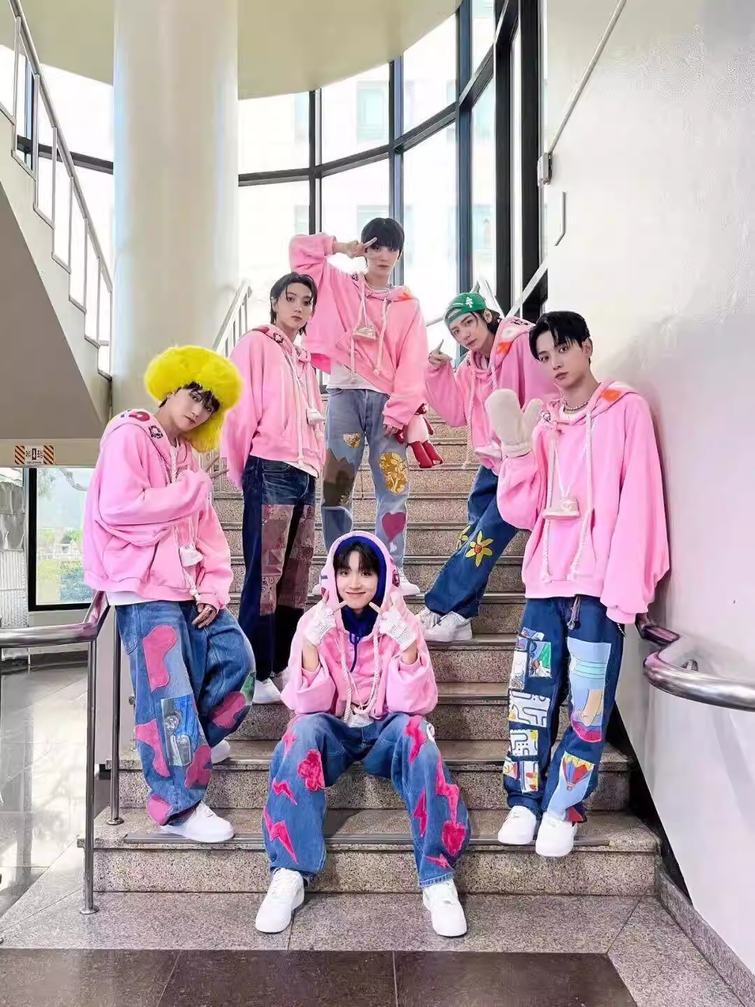 BND one and only stage inspired PINK HOODIE-boynextdoor