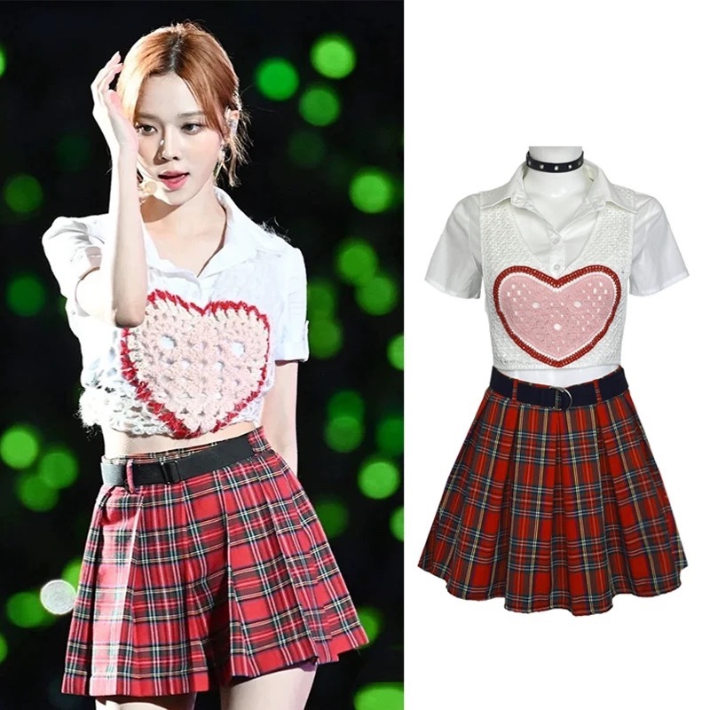 aespa WINTER Inspired Heart Knit Vest Set