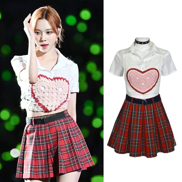 aespa WINTER Inspired Heart Knit Vest Set