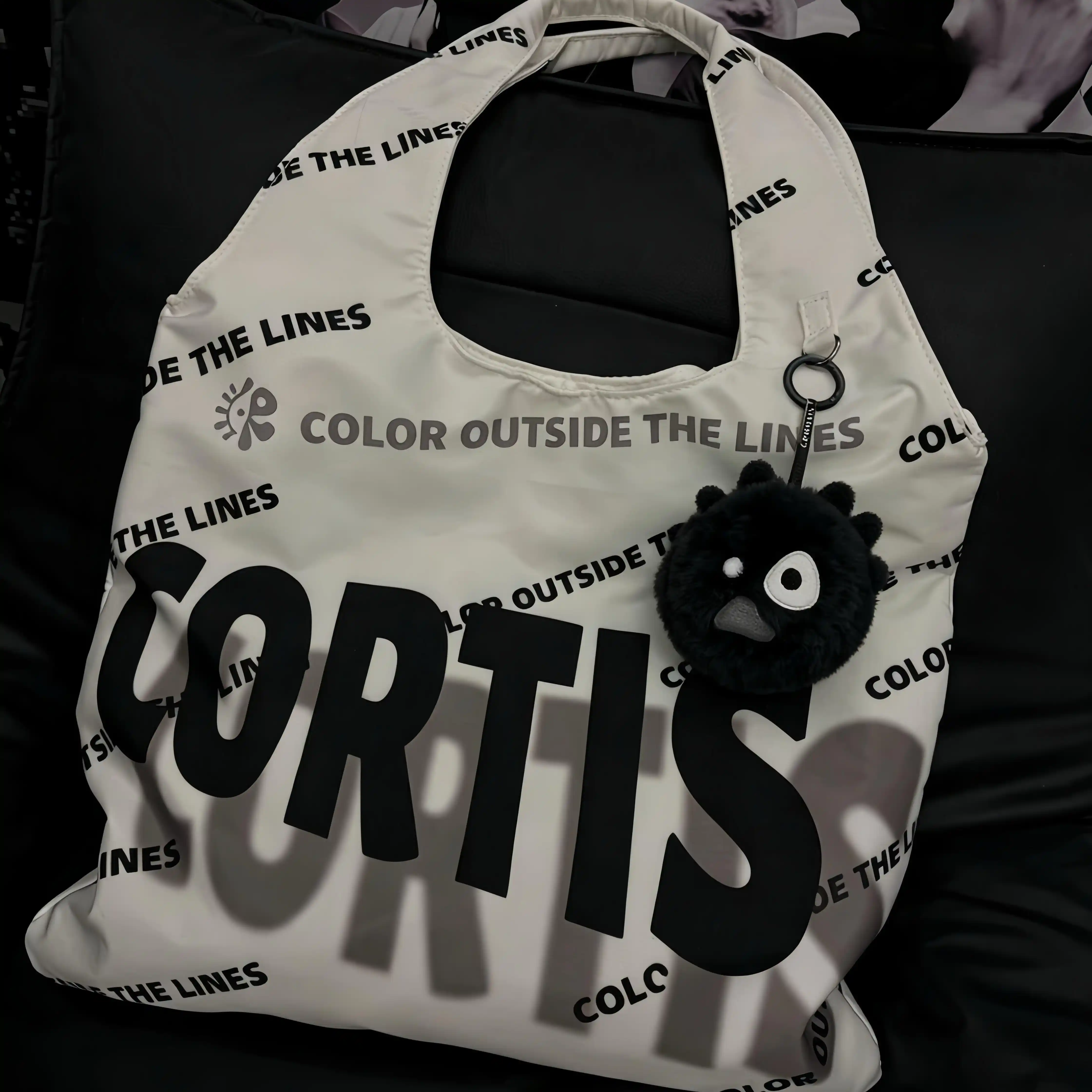 CORTIS Letter Print Casual Tote Bag