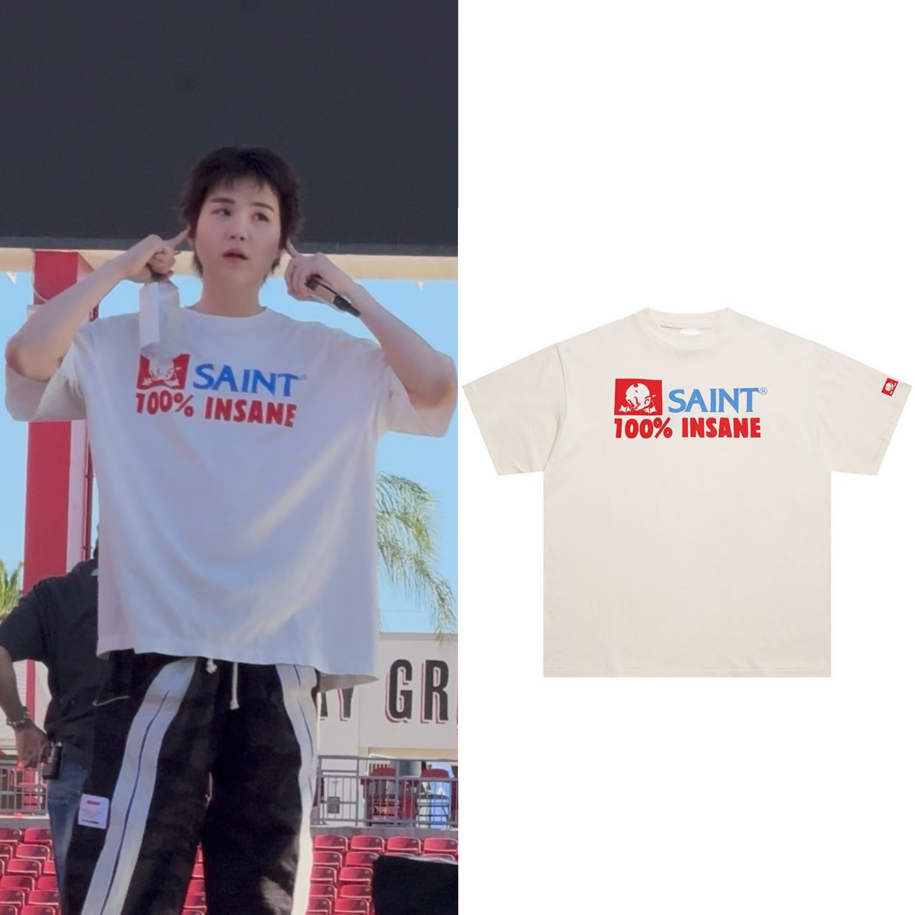 BTS SUGA Inspired 100% Insane Graphic Print T-Shirt
