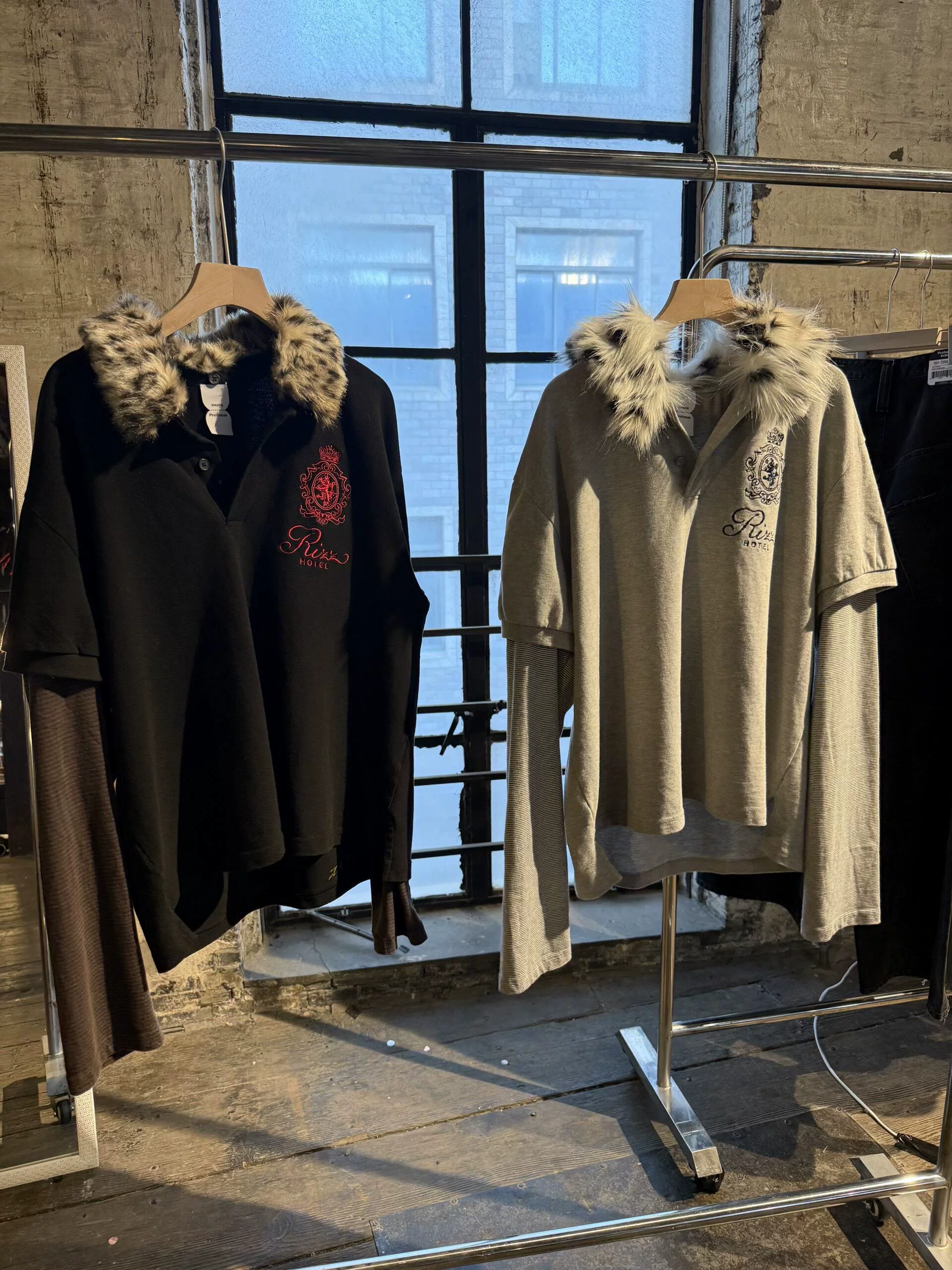 Cortis James Inspired Fur Collar Layered Polo Shirt