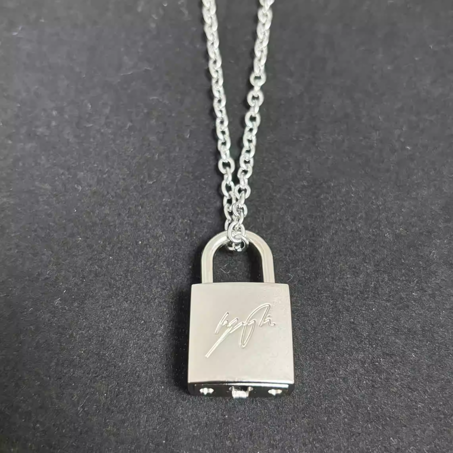 Straykids Hyunjin Inspired Initial Lock Pendant Necklace