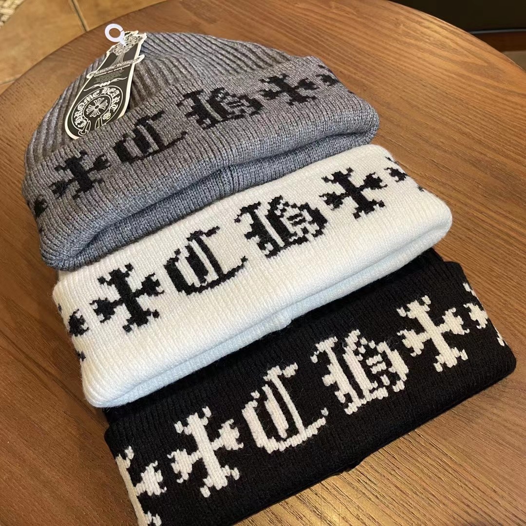 Enhypen NIKI inspired chrome hearts knit beanie hat