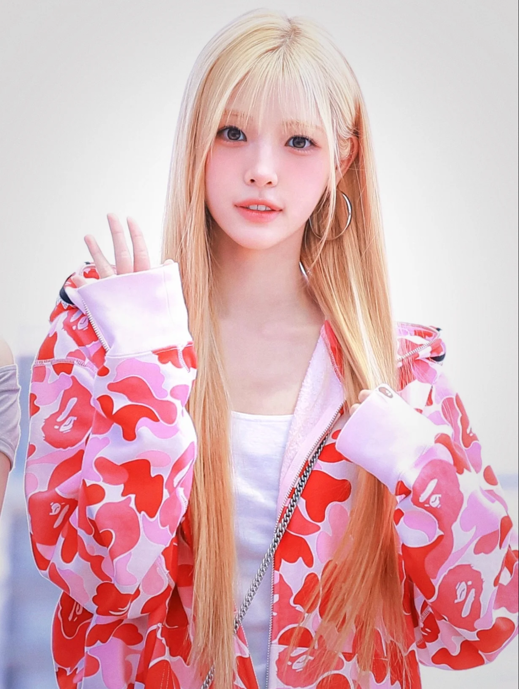 Hearts2hearts Yuha Camo Bape shark Print inspired zip up oversized hoodie jacket