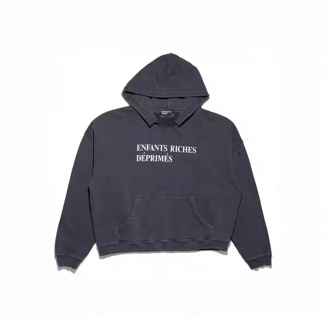 Vintage Distressed Split Neckline Inspired Oversized Hoodie
