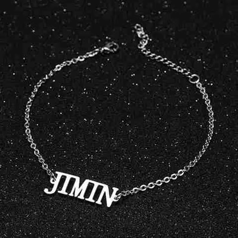 BTS Inspired Member Name Stainless Steel Chain Bracelet