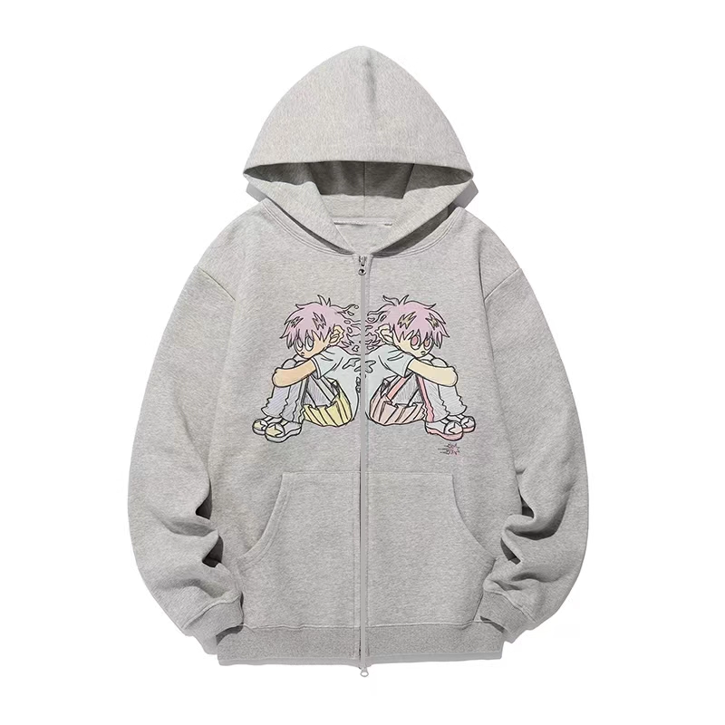 Aespa Karina Inspired Cartoon Anime Zip-Up Hoodie