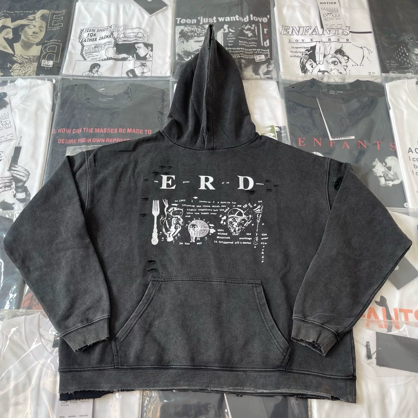 Straykids Hyunjin Inspired Erd Men's Navy My Role in the War Hoodie-Stray kids