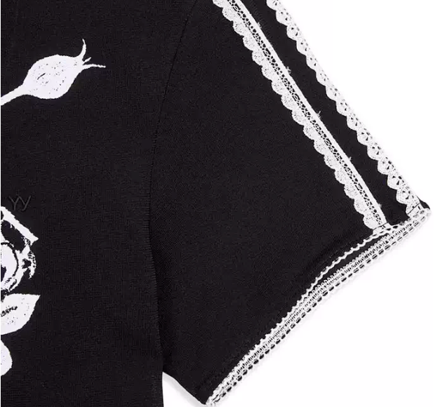 LE SSERAFIM Chaewon Inspired Rose Baby Tee