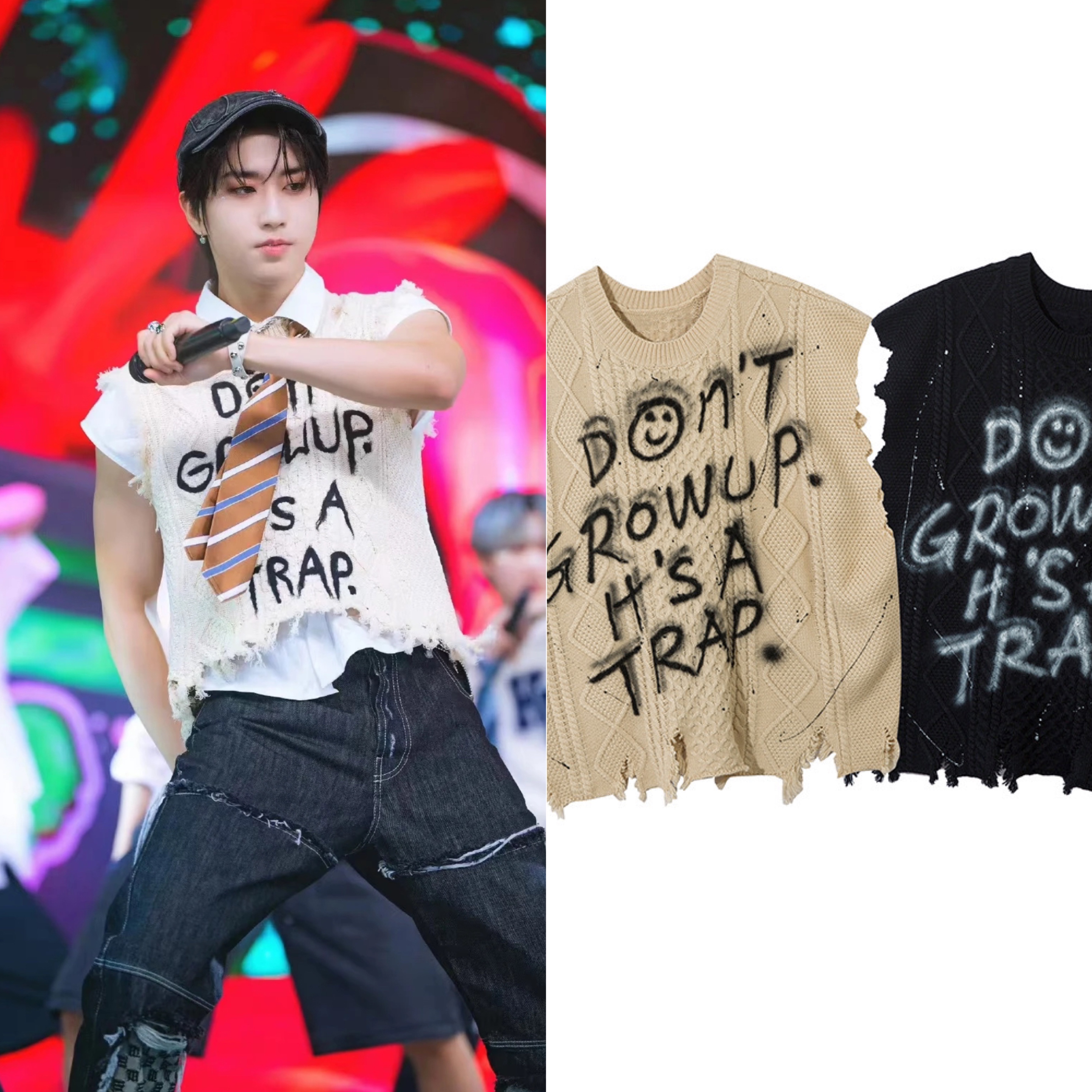 Straykids Jisung inspired Don’t Grow Up Knit Vest-Stray Kids