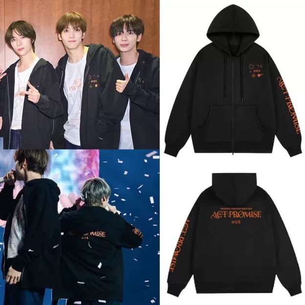 TXT World Tour Act Promise Official Merch Inspired zip-up Hoodie 