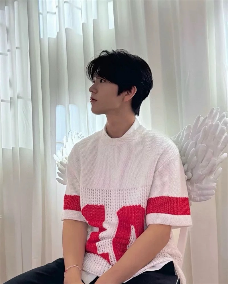 Stray kids Seungmin &Nctwish Jaehee number 10 Jacquard Knit Short Sleeve T-Shirt