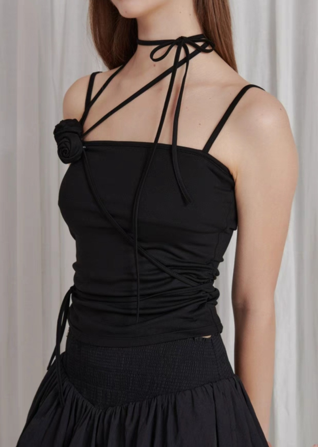 Gidle Minnie Rose Lace up Sheath Top