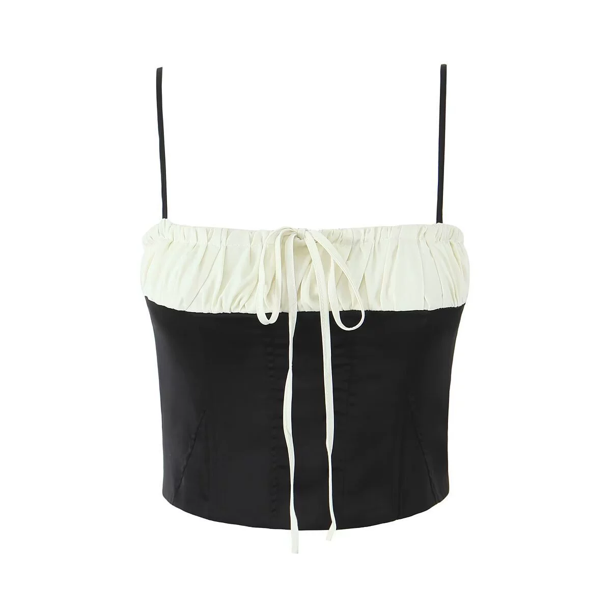 Ruched chest lace-up sheath camisole-Outfitidea For Blinks BLACKPINK-Inspired Fashion