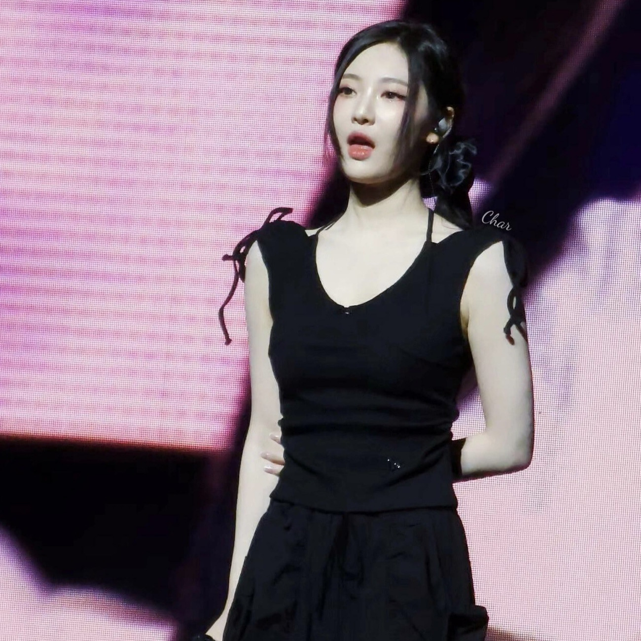 Aespa Ningning Inspired Halter Neck Tie-Up Crop Top 