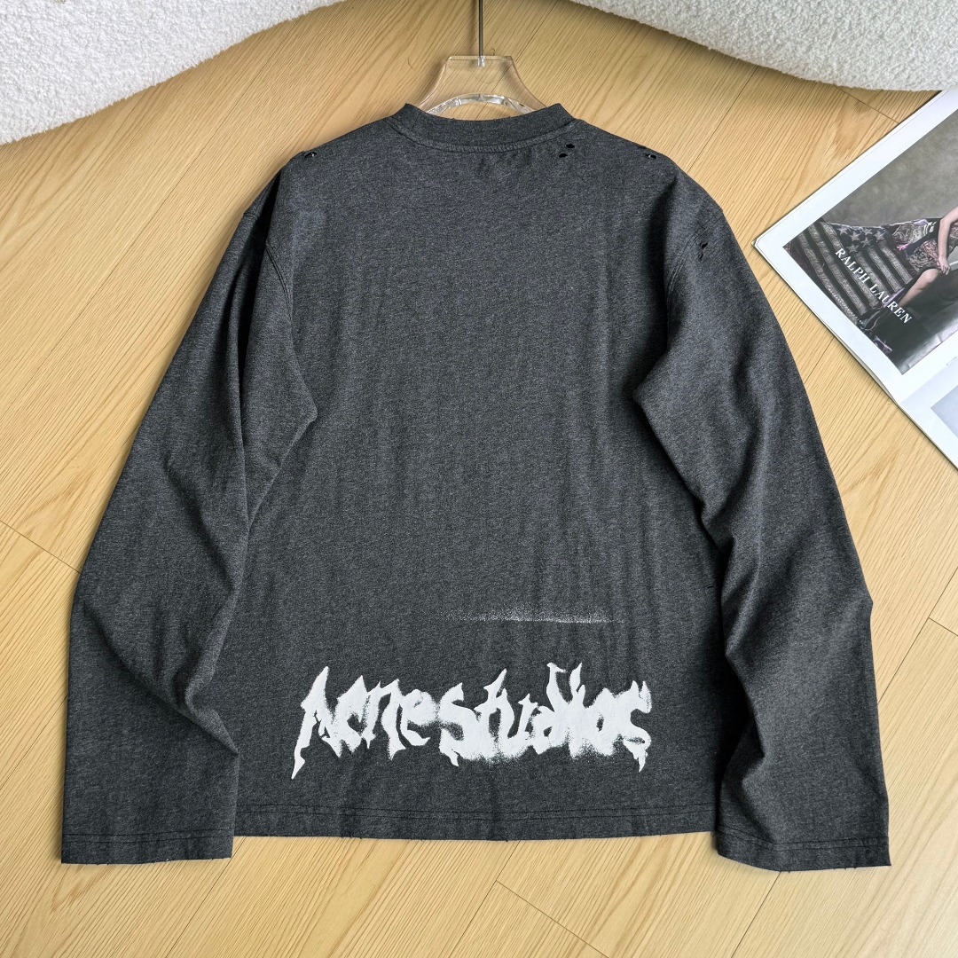 BTS SUGA Inspired Acne Style Gothic Logo Distressed Oversized T-shirt