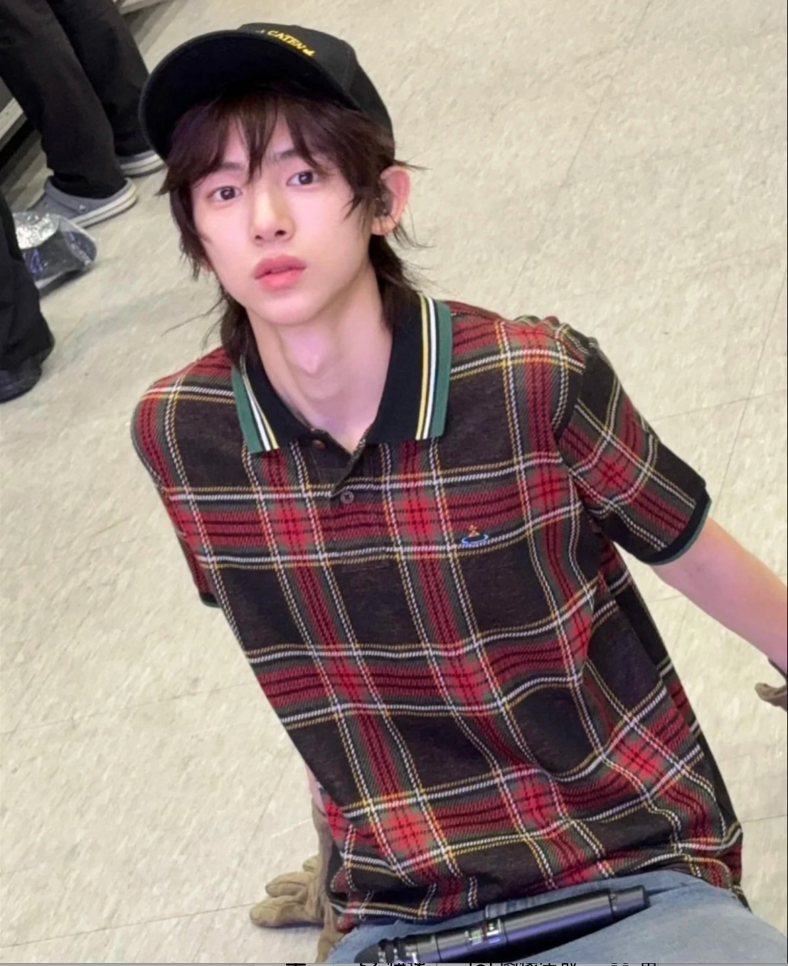 Cortis Juhoon Vivienne Westwood Style Inspired Tartan Plaid Short Sleeve Polo Shirt