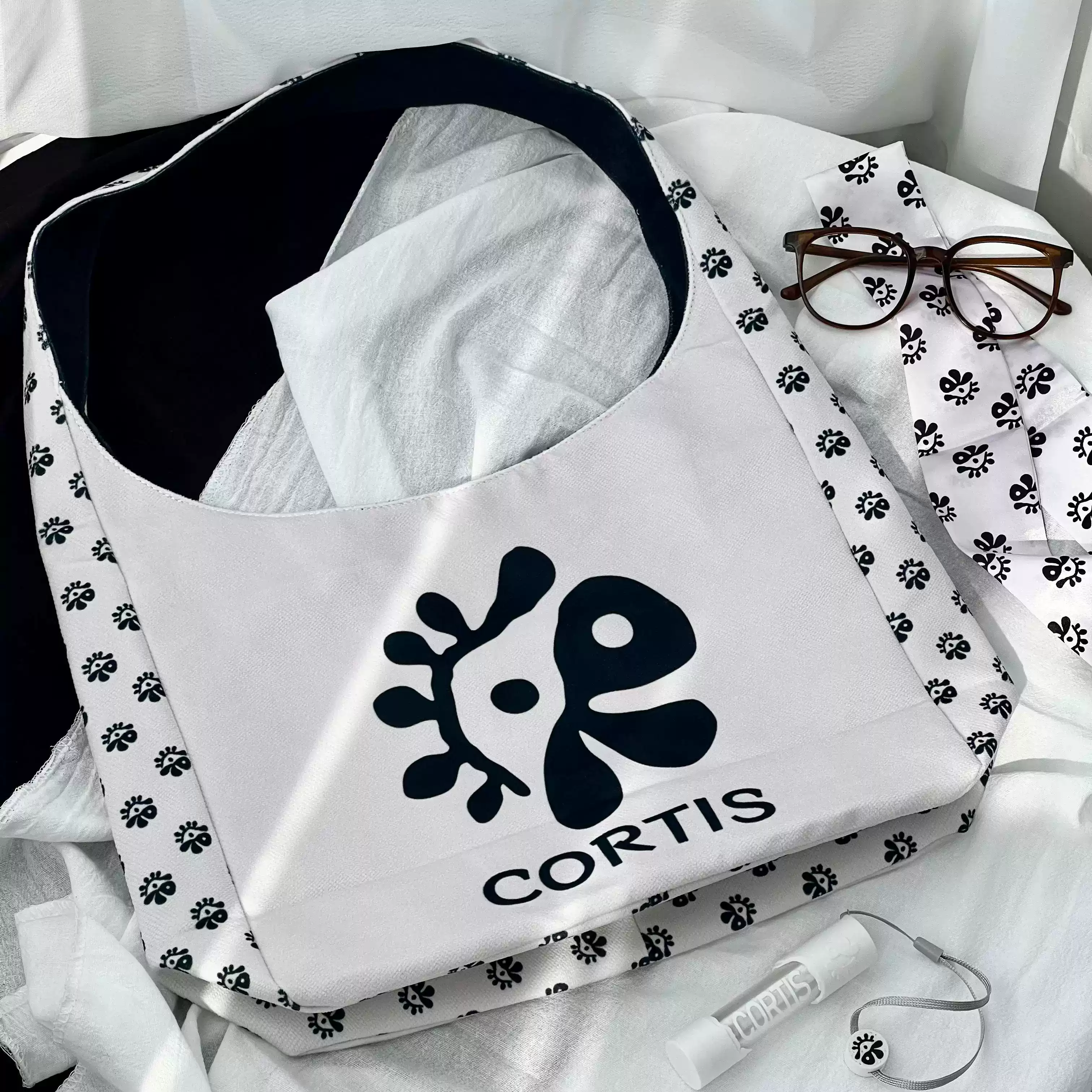 Cortis Printed Canvas Tote Bag