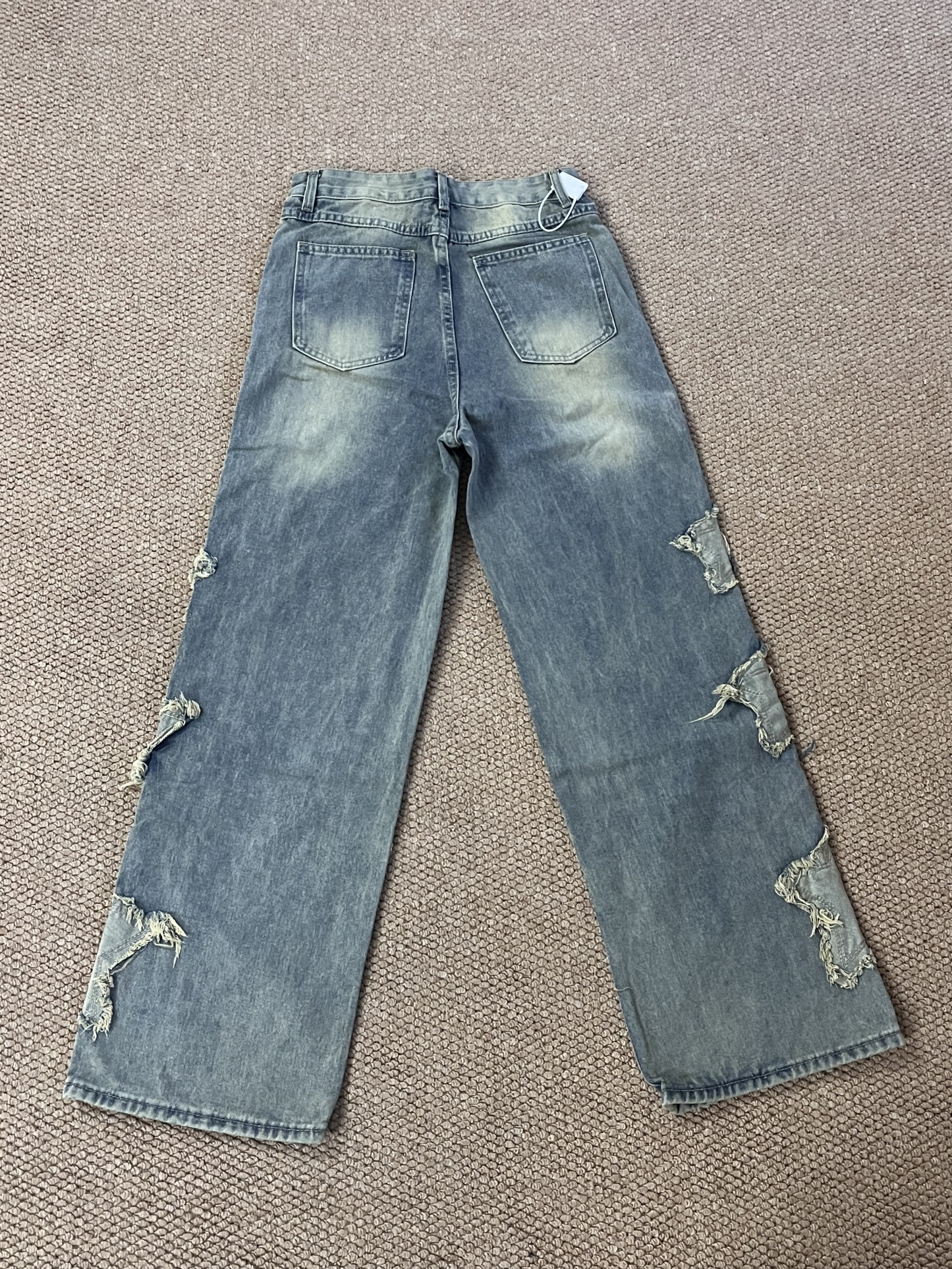 Star patches denim jeans pant-Twice Dahyun