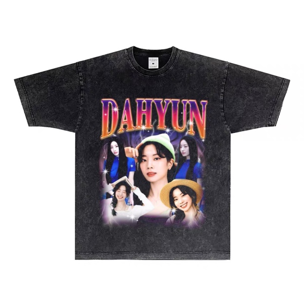 TWICE Custom Member Printed Retro Washed T-Shirt