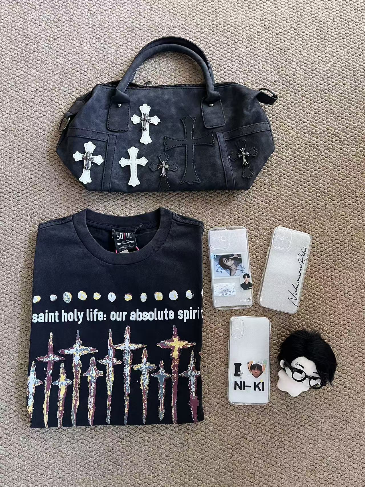 ENHYPEN Niki & SEVENTEEN Hoshi Inspired Washed Graphic Tee
