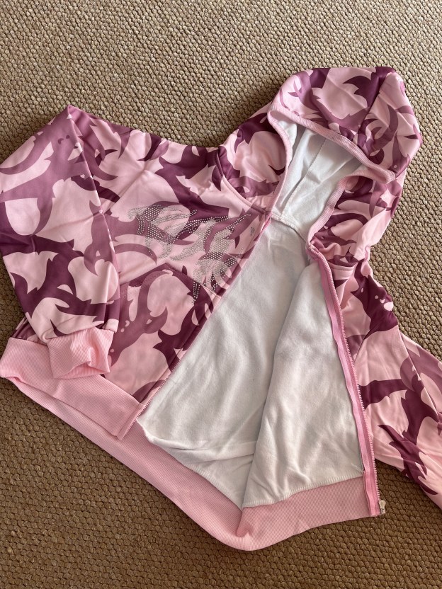 TWICE -Pink Camo Rhinestone inspired Hoodie Set