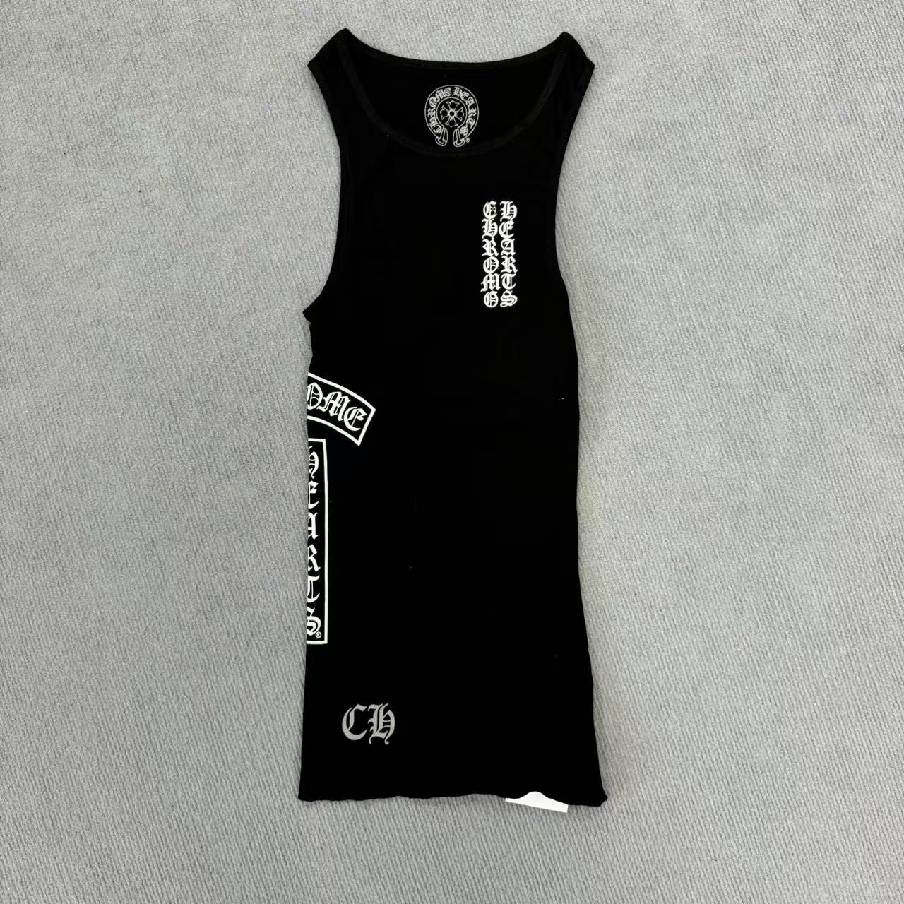 Stray kids Hyunjin Inspired Chrome Hearts Style Black Logo Tank Top-straykids