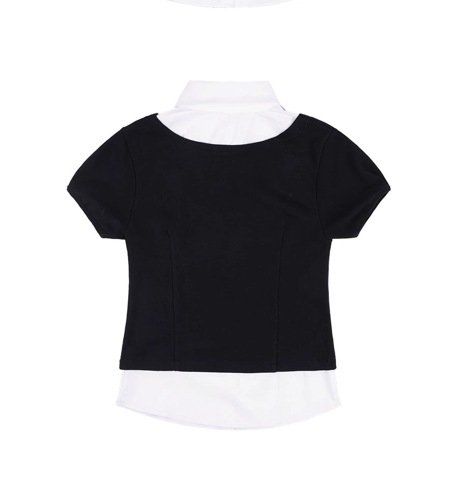 illit Minju Inspired Pseudo two-piece Top Pleated Skirt Set