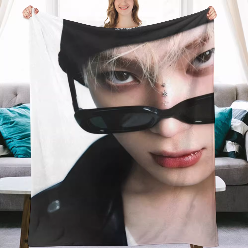 Enhypen Sunoo Fanmade Flanne Blanket - Kpop Concert Fan Blanket