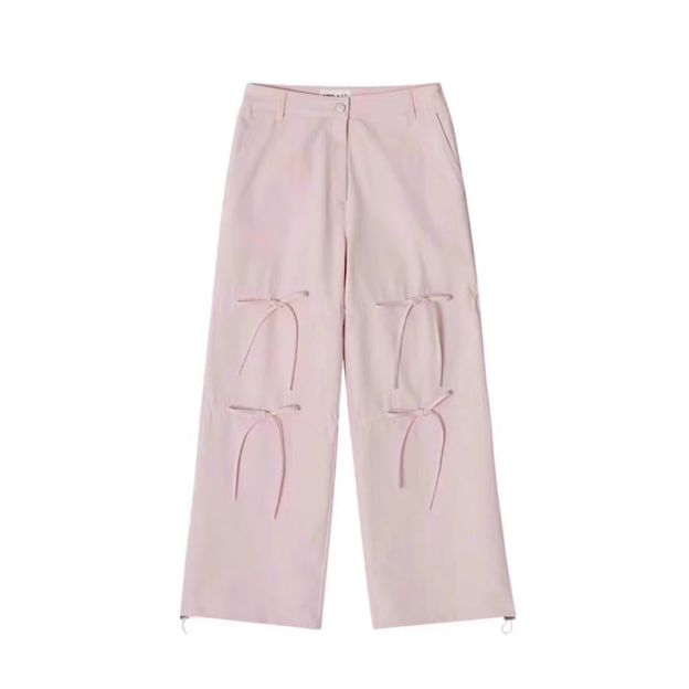 IVE Wonyoung&Rei Inspired Bow Tie Straight Leg Pants