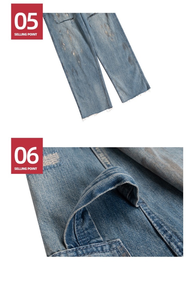 ENHYPEN NIKI  inspired Destroyed  Washed White Patchwork Spray Paint Blue Denim Jeans pants-NI-KI