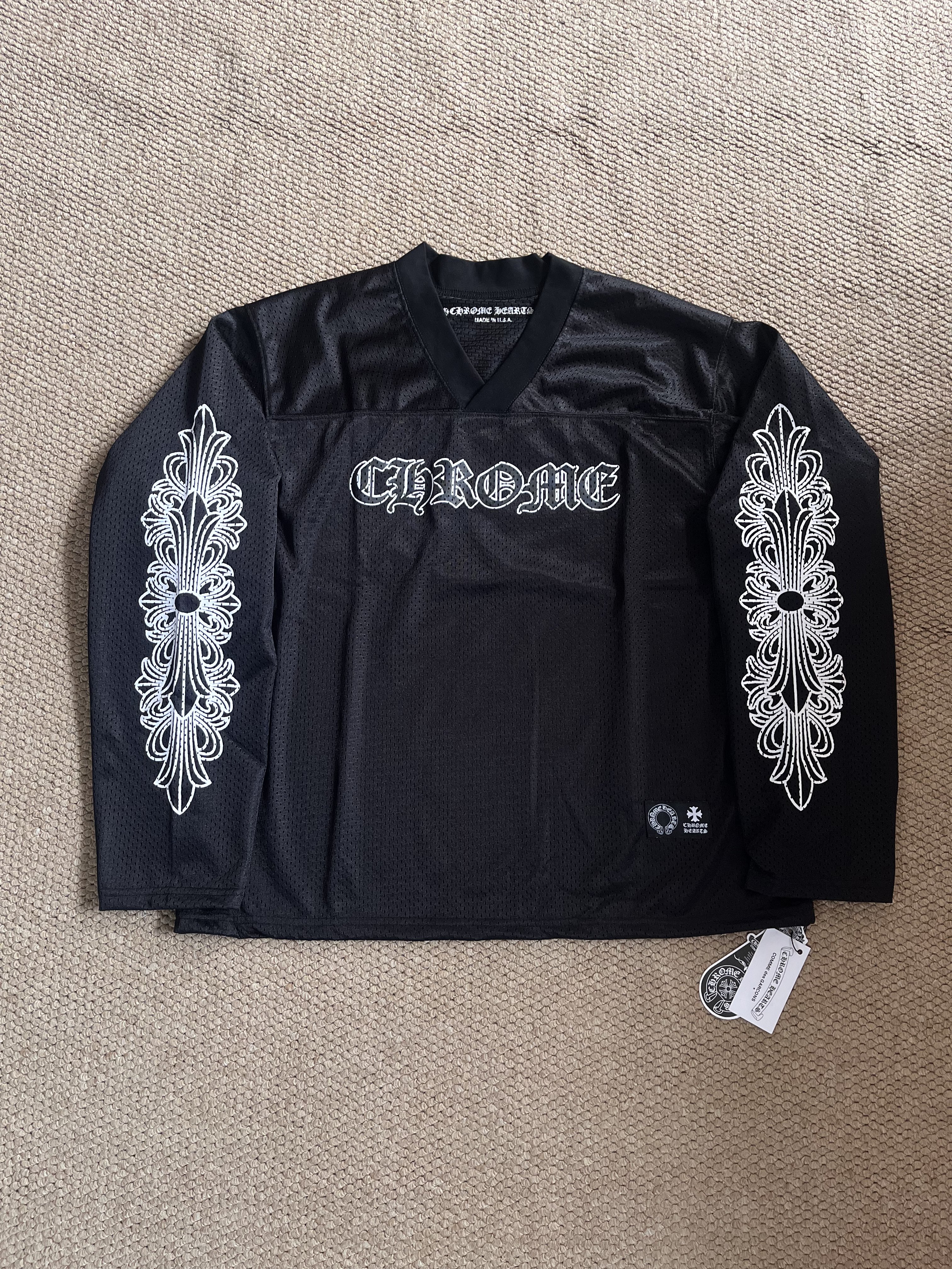Enhypen NIKI Inspired Chrome Hears Mesh Ice Hockey Jersey Cross Print Top shirt-NI-KI
