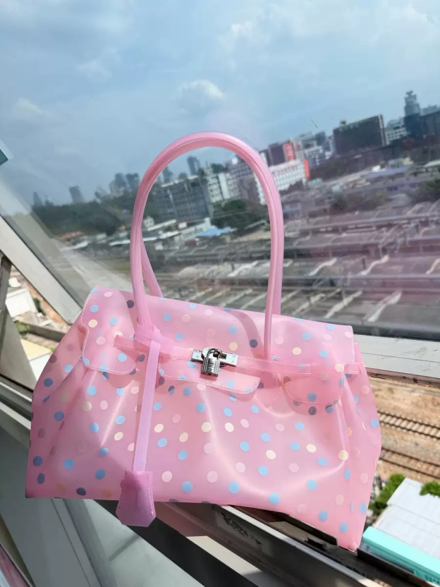 Horizontal Candy Polka Dot TPU Jelly Tote Bag jellyfirkin bag-jelly bag
