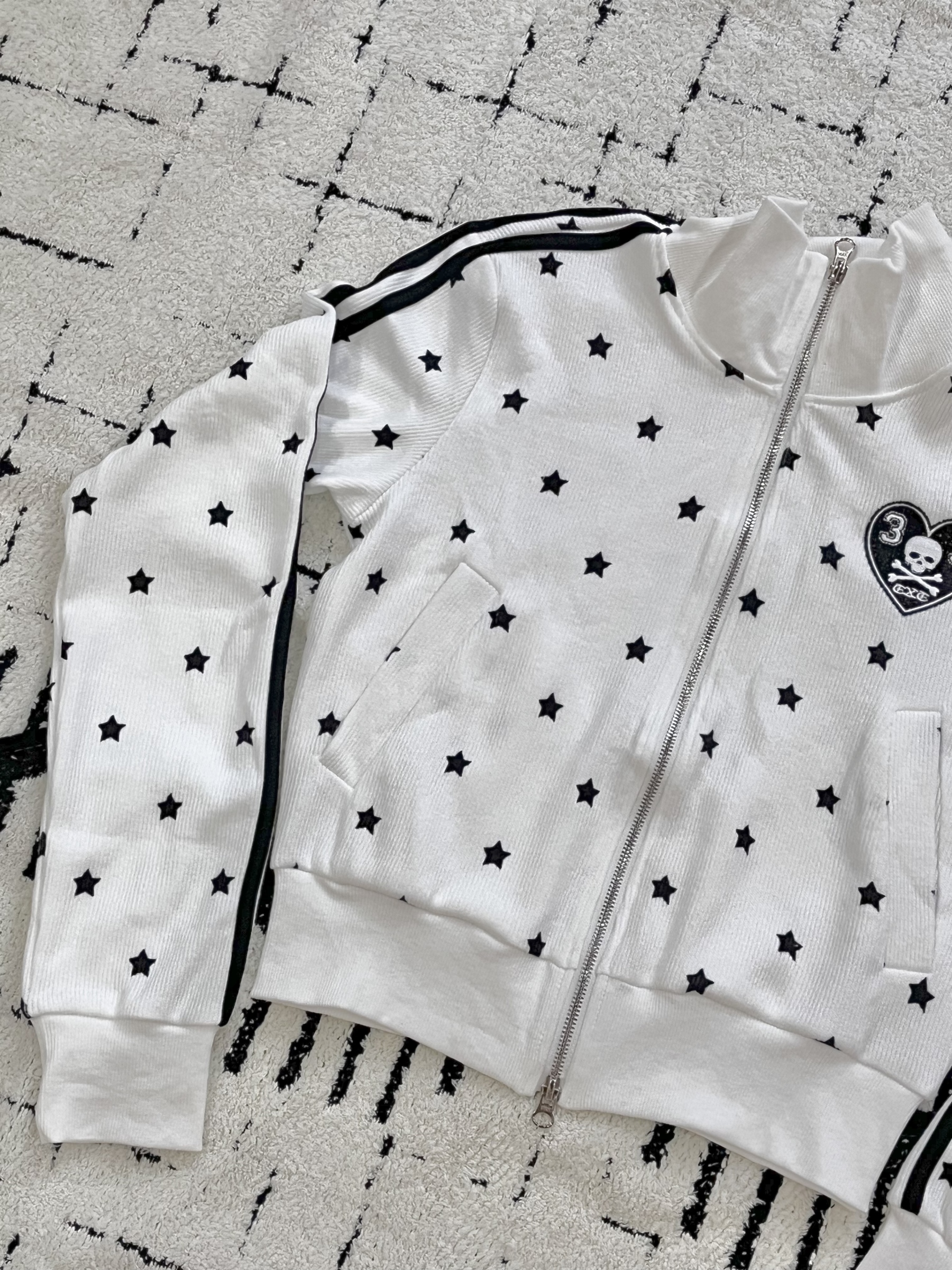 Aespa Karina-Star Print Zipper Short Jacket