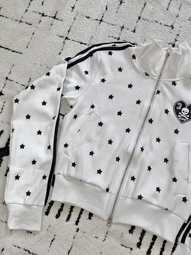 Aespa Karina-Star Print Zipper Short Jacket