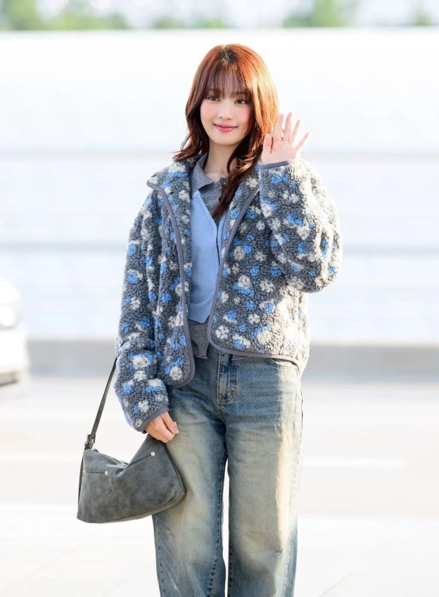 I-DLE Minnie Inspired Floral Fleece Jacket