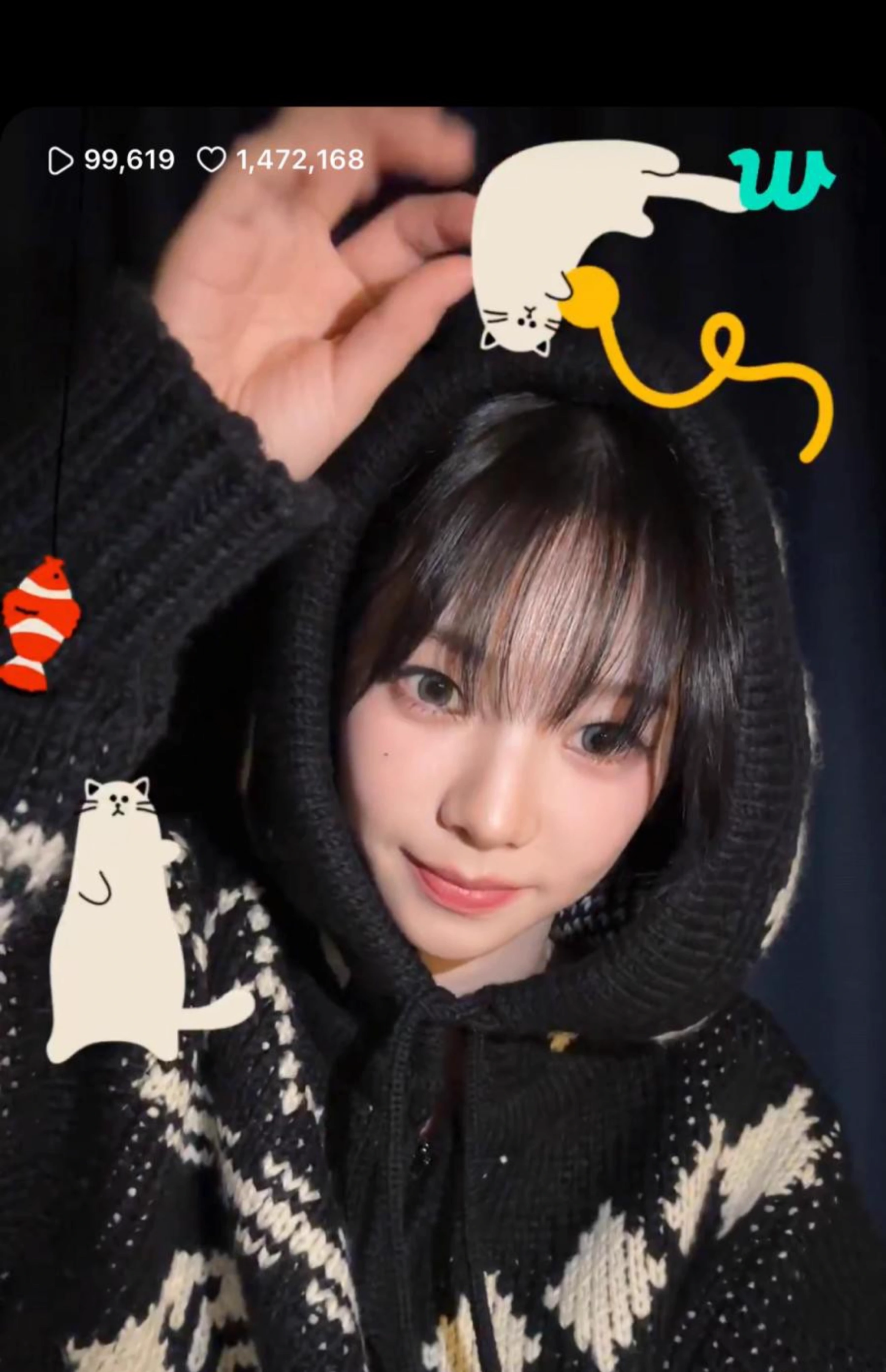 Hooded Sweater Zipper Cardigan-Aespa Karina