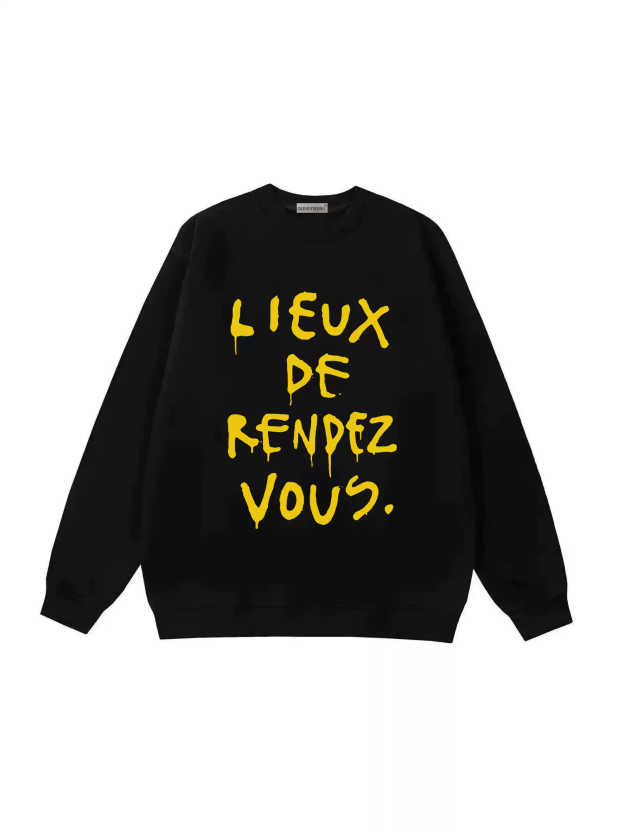 Cortis Seonghyeon French Letter Graphic Crewneck Sweatshirt