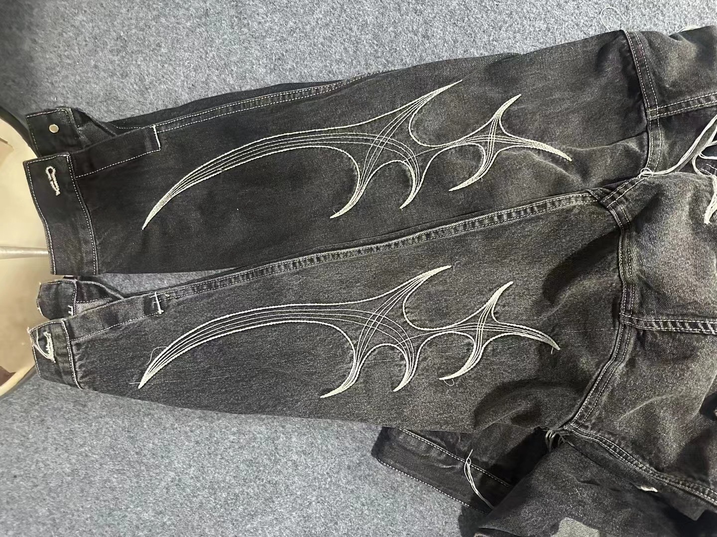 Enhypen NiKi inspired Distressed Washed Black Short Wide-Cut Denim Jacket & Jeans pants Set