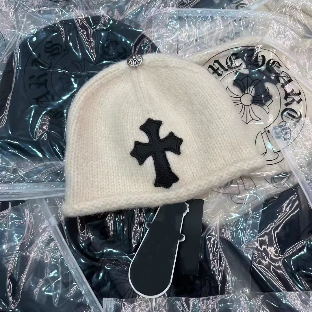 Enhypen NIKI inspired Chrome Hearts Style Cross Patch Knit Beanie