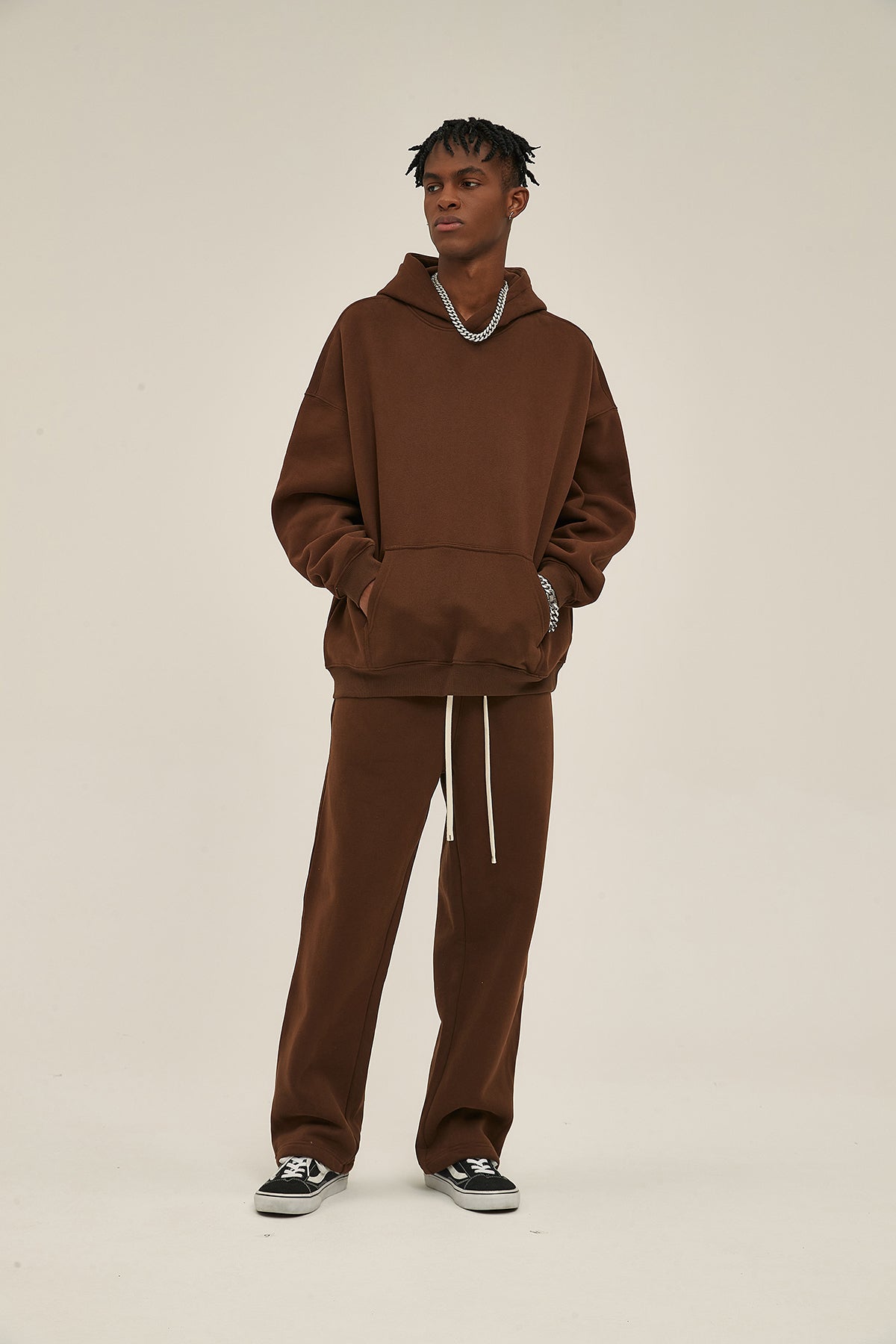 Coffee&Brown-Oversized hoodie sets
