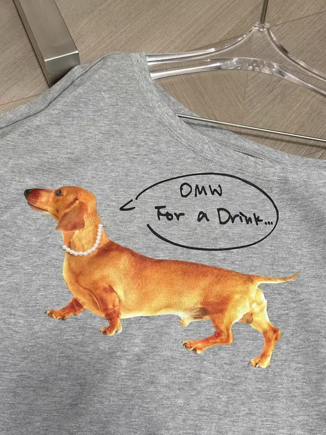 TWICE Nayeon Inspired Off Shoulder Dachshund Graphic Tee