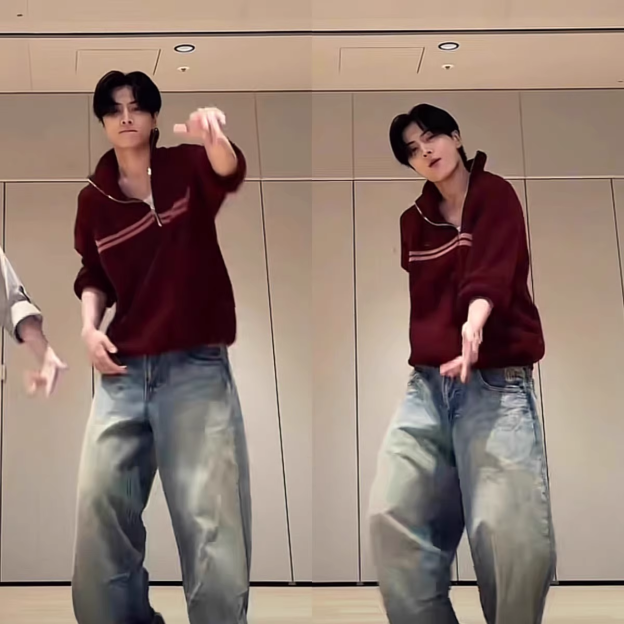 ENHYPEN Jay Inspired Striped Asymmetric Zip-Up Sweater