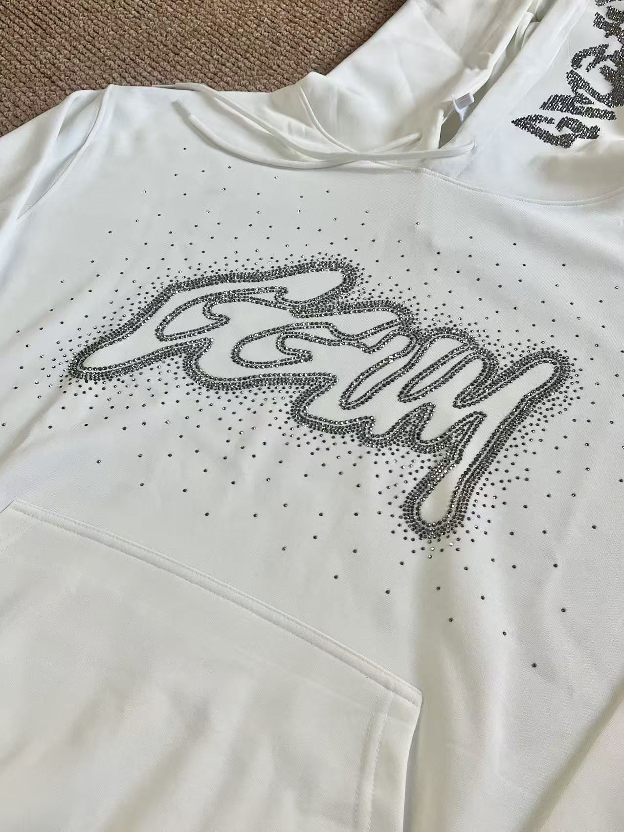 TXT Yeonjun -White GGUM Rhinestone inspired Hoodie